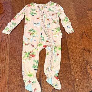 Posh Peanut Pink Fruit Print Kids Footie